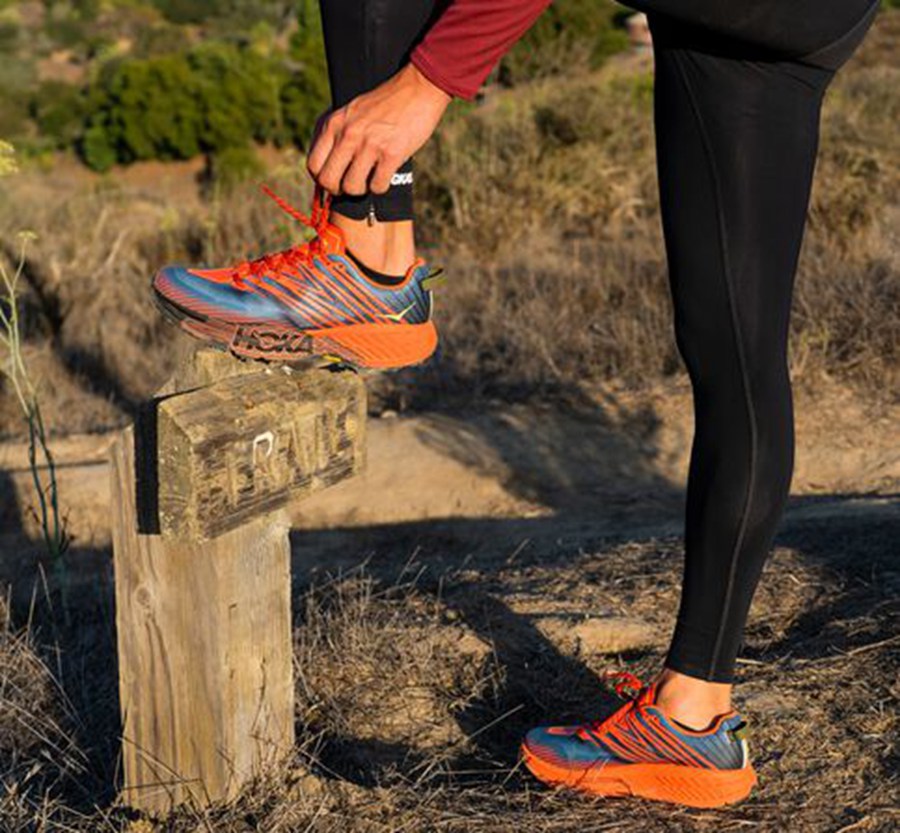 Trail Shoes Mens - Hoka One One Speedgoat 4 - Red - WRJMBNH-81